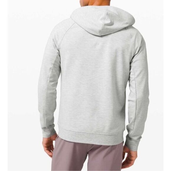Lululemon City Sweat Full Zip Hoodie Heathered Ultra Light Grey Sea Salt Size L - Picture 2 of 10